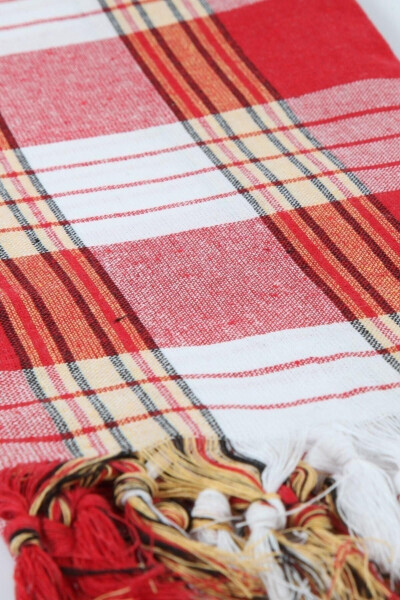 Classic Turkish Bath Towel, 100% Cotton, 80x180 Cm. - Red - 7