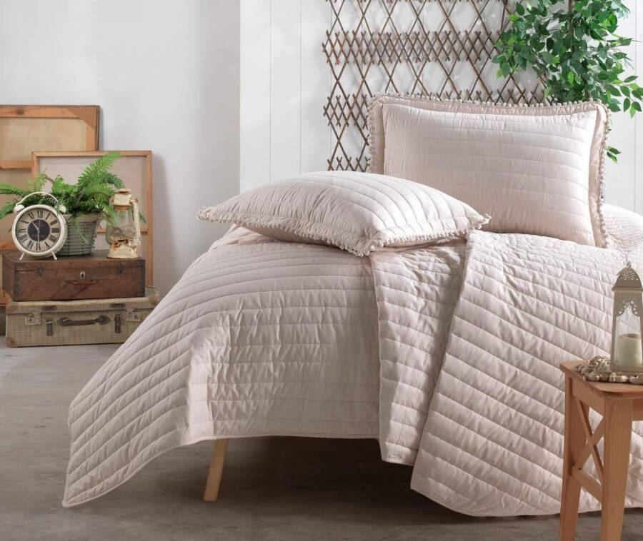 Clasy Double Bedspread Pedra V1 Beige - 1