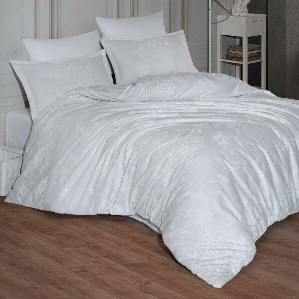 Clasy Ranforce Duvet Cover Set Double Arnor v1 White - 1