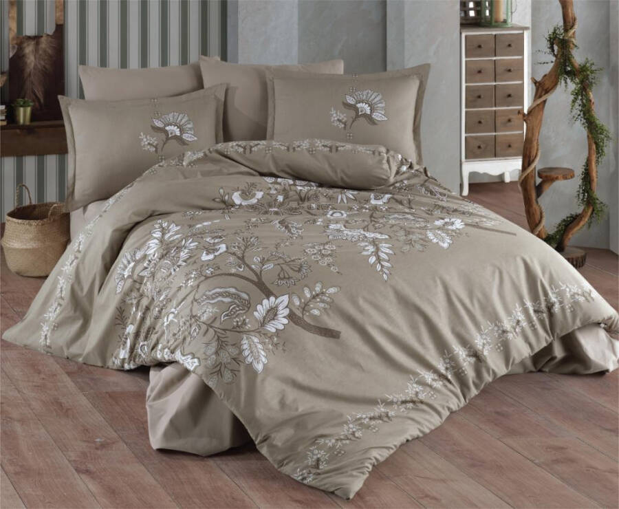 Clasy Ranforce Duvet Cover Set Double Mohana v2 Beige - 1