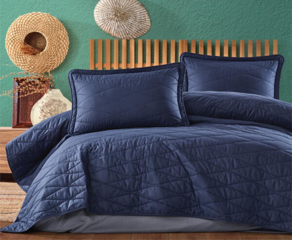 Clasy Single Bedspread Lorna v2 Navy Blue - 2