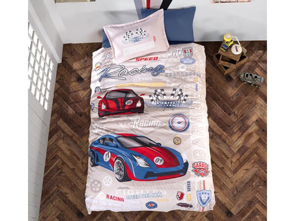 Clasy Single Young Ranforce Duvet Set Garage - 3