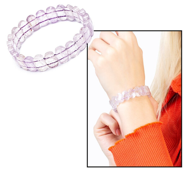 Clear Amethyst Natural Stone Rolex Women's Bracelet - 8