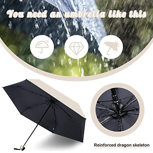 Cloudia Small Mini Umbrella with Case Light Compact Design Perfect for Travel Lightweight Portable Outdoor Sun and Rain Fashion Umbrellas Perfect Fit - 41