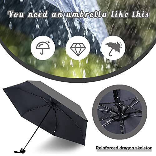 Cloudia Small Mini Umbrella with Case Light Compact Design Perfect for Travel Lightweight Portable Outdoor Sun and Rain Fashion Umbrellas Perfect Fit - 34