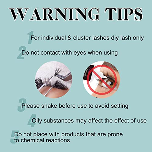 Cluster Lash Glue Individual Lash Glue 3-5S for Beginners 7-15 Days Long Lasting Clear Eyelash Glue DIY Eyelash Extension Glue Waterproof Lash Extension Glue for Self Application 5ml - 4