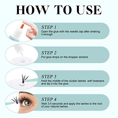 Cluster Lash Glue Individual Lash Glue 3-5S for Beginners 7-15 Days Long Lasting Clear Eyelash Glue DIY Eyelash Extension Glue Waterproof Lash Extension Glue for Self Application 5ml - 5