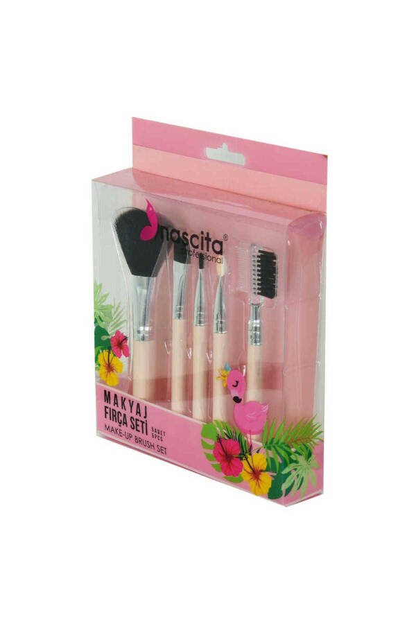 CLZ214 Makiyaj Cho'tkasi To'plami 5 dona Make-Up Brush Set Professional - 2