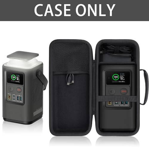 co2CREA Hard Case Compatible with Anker PowerCore Reserve 192Wh Power Bank 60,000mAh LiFePO4 Portable Charger 60W Portable Power, Black Case - 2