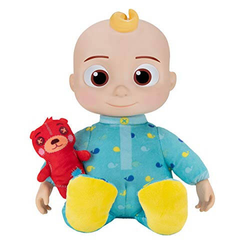 CoComelon Musical JJ Plush Doll - Press Tummy to Sing Bedtime Song Clips - Includes Feature and Small Pillow Plush Teddy Bears - 2