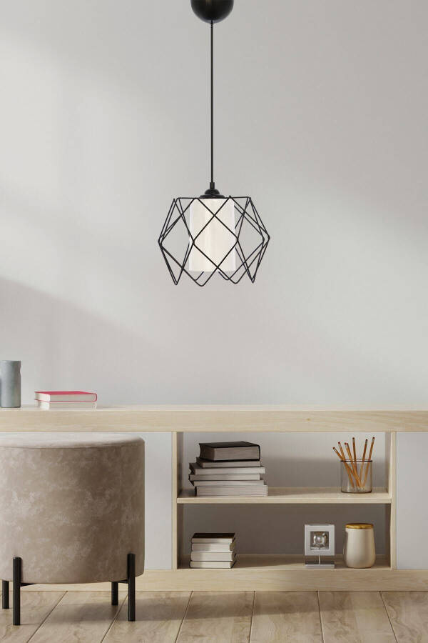 Cocoon White Glass Single Kitchen, Hallway, Corridor Pendant Light - 8