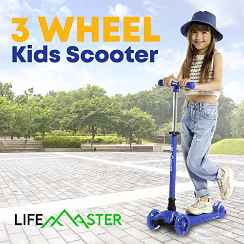 Çocuk Scooter - Çocuk ve Bebekler İçin 3 Tekerlekli Tekme Scooter - Döndüğünde Işıyan LED Tekerlek Lambaları Lifemaster - 7