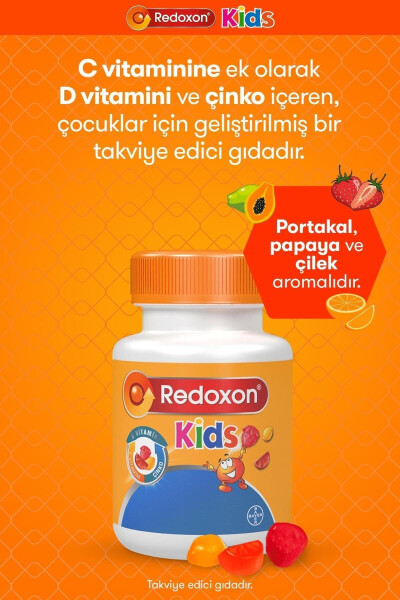 Çocuklar İçin 60 Adet Çiğnenebilir Gummy C Vitamini, D Vitamini ve Çinko Takviyesi - 18