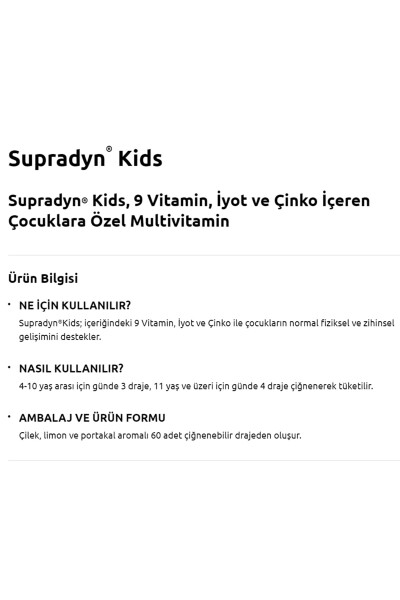 Çocuklar İçin Multivitamin ve Mineral İçeren Çiğnenebilir Tabletler (60 Tablet x 2) - 4