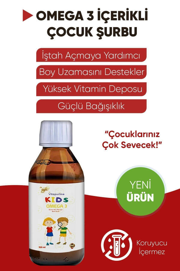 Çocuklar İçin Omega 3 İçeren Şurup Kakao Ve Muz Aromalı 150 Ml - 3