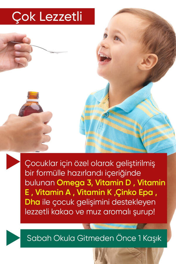 Çocuklar İçin Omega 3 İçeren Şurup Kakao Ve Muz Aromalı 150 Ml - 8