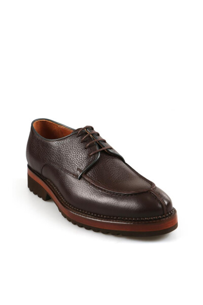 Coffee 100% Leather Eva Sole Oxford Casual Shoes - 2