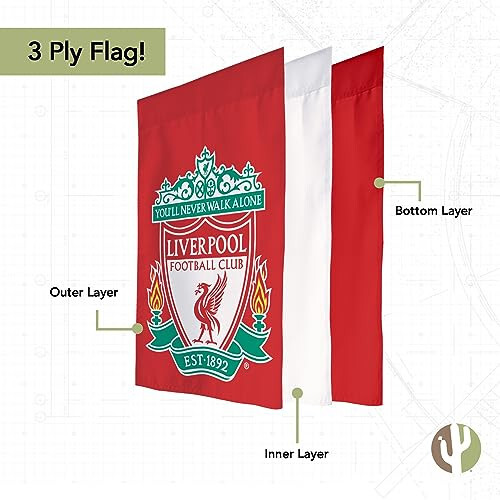 Çöl Kaktüsü Liverpool FC Bahçe Bayrağı Futbol Futbolu Afişi %100 Polyester (Bahçe Bayrağı A) - 3