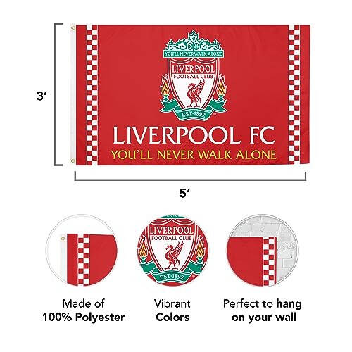 Çöl Kaktüsü Liverpool FC Bayrak Futbol Kulübü Futbol %100 Polyester İç Mekan Dış Mekan 3x5 fit Bayraklar (Bayrak G) - 3