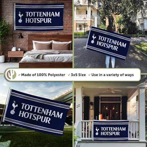 Çöl Kaktüsü Tottenham Hotspur Bayrağı Futbol 100% Polyester İç Mekan Dış Mekan Banner Bayrağı 3x5 ft Bayraklar (Bayrak C) - 2