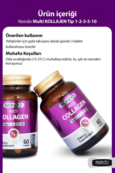 Collagen 60 Tablets Multi Collagen Type 1-2-3-5-10 - 8