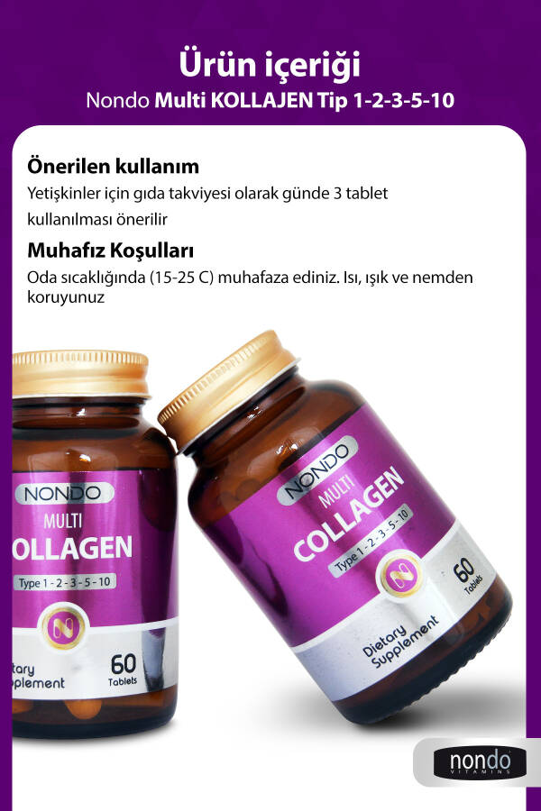 Collagen 60 Tablets Multi Collagen Type 1-2-3-5-10 - 13