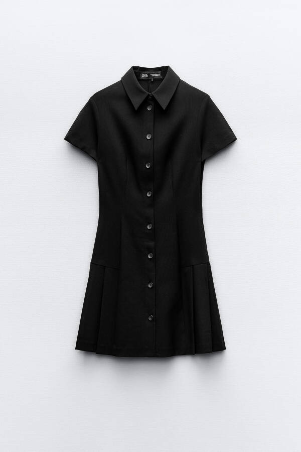 COLLAR DETAIL MINI DRESS - Black - 11