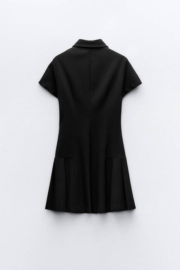 COLLAR DETAIL MINI DRESS - Black - 12