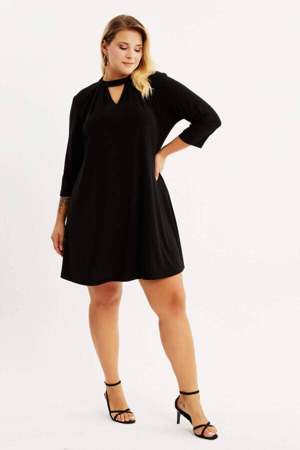 Collar Detailed Knitted Dress - 3