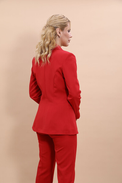 Collared Classic Jacket - Red - 13