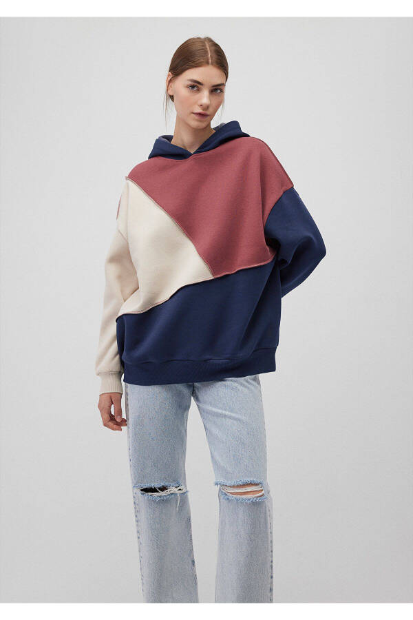 Color Block Hooded Sweatshirt 1s10170-70399 - 19