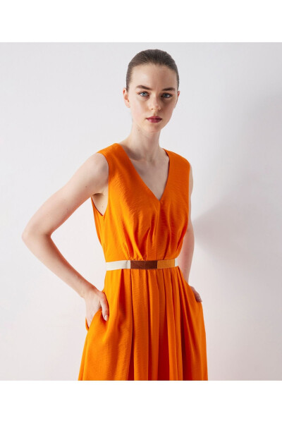 Colorblock belted midi dress - 4