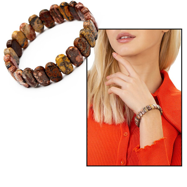 Colored Jasper Natural Stone Rolex Women's Bracelet - 16