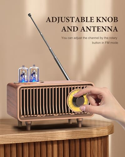 COLSUR Retro Bluetooth Speaker, Vintage Radio, bass, Bluetooth 5.1 Wireless Connection, Suitable for Home Office, Outdoor Party, Portable Speaker, Suitable for iPhone, Android Speaker - 4