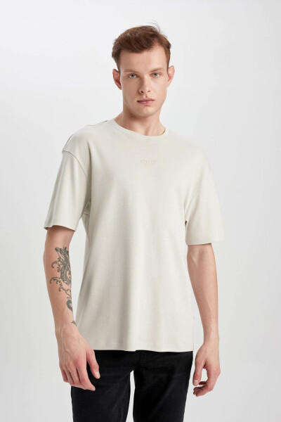 Comfort Fit Crew Neck Printed Short Sleeve Heavyweight T-Shirt - 14