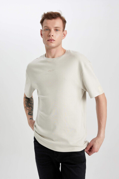 Comfort Fit Crew Neck Printed Short Sleeve Heavyweight T-Shirt - 17