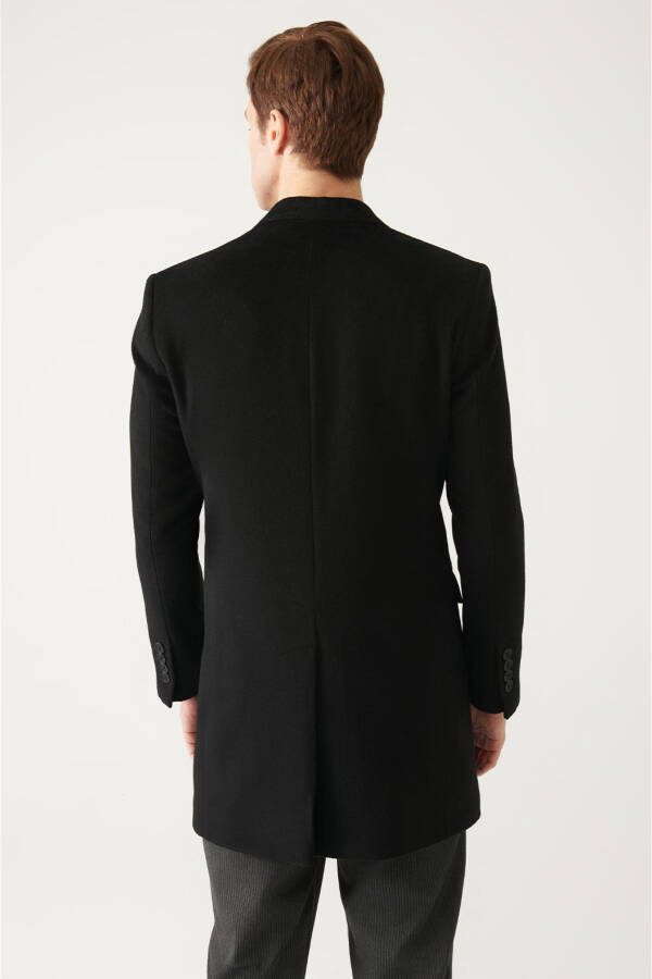 Comfort fit wool coat with slits, black. - 8