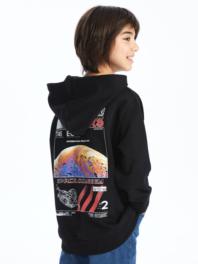 Comfortable Fit Printed Boys Hoodie - 1