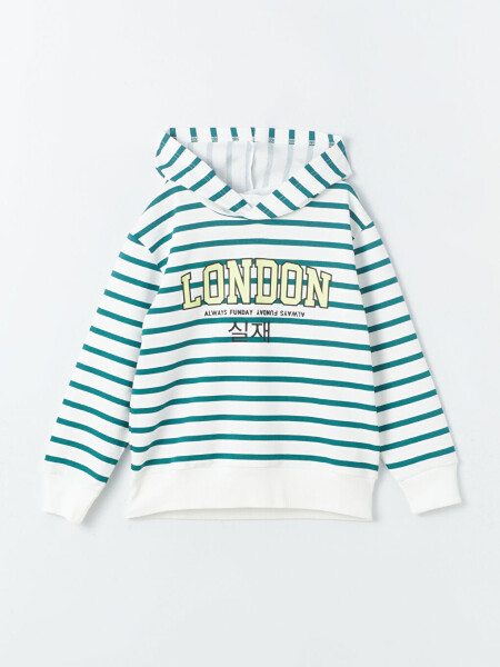 Comfortable Fit Striped Boys Hoodie - 1