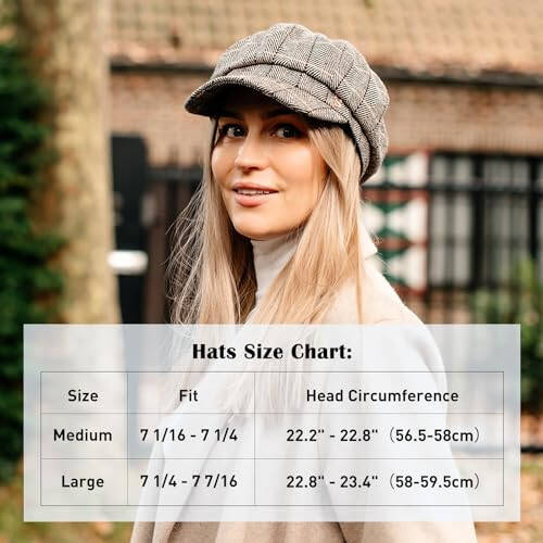 Comhats Womens Merino Fashion Newsboy Hats Wool Visor Beret Cabbie Cap Ladies - 2