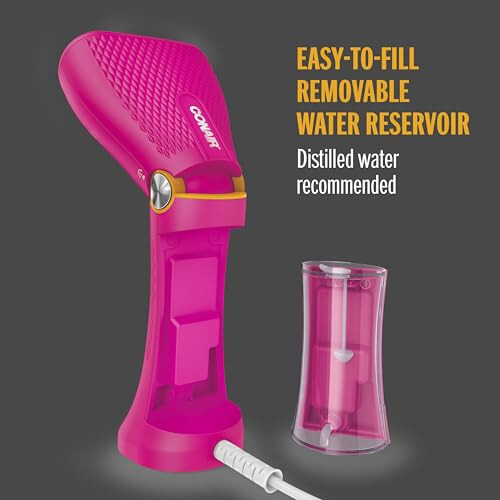 Conair Handheld Garment Steamer for Clothes - Power Steam: Small Size, Big Power - Great for Home, Office, or Travel with Dual Voltage for Worldwide Use, Pink - 11