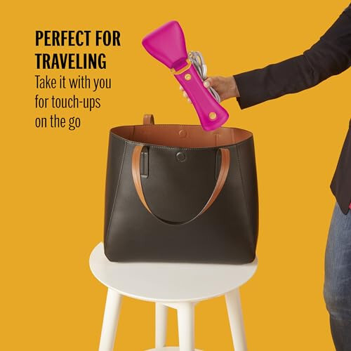 Conair Handheld Garment Steamer for Clothes - Power Steam: Small Size, Big Power - Great for Home, Office, or Travel with Dual Voltage for Worldwide Use, Pink - 14