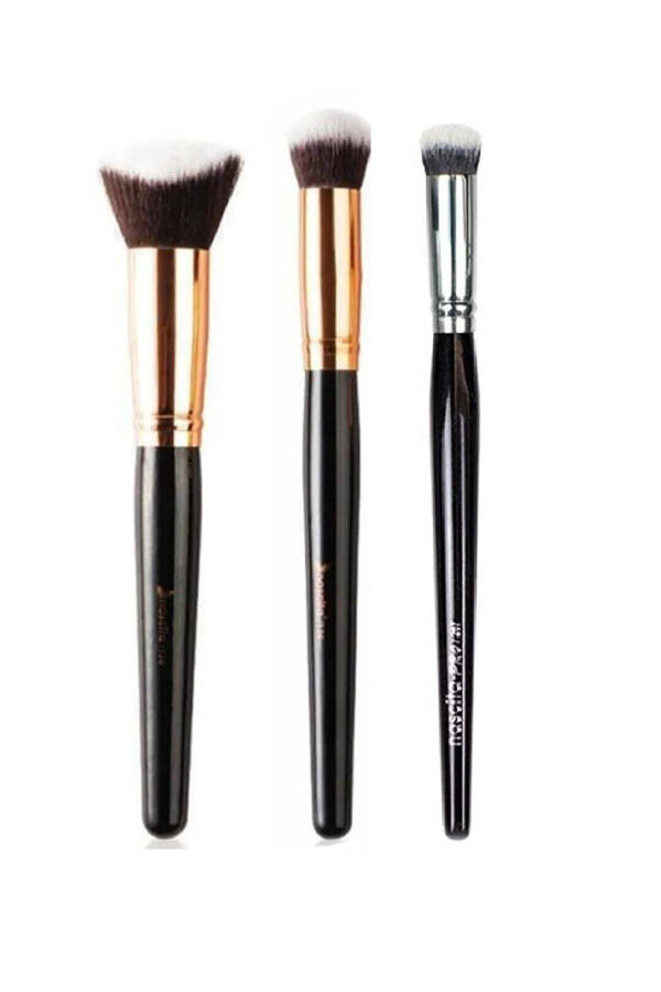 Concealer Brush 136+3d Kabuki Foundation Brush 150+pro Round Tip Concealer Brush 0267-3 Piece Set - 2