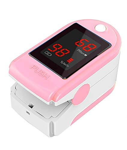 Concord Basics Pink Fingertip Pulse Oximeter Blood Oxygen Saturation Monitor with Carrying Case, Batteries, Silicone Cover and Lanyard - 2