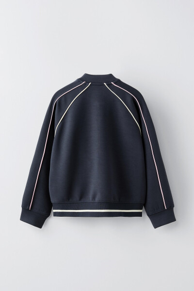 Contrast bomber jacket, navy blue - 2