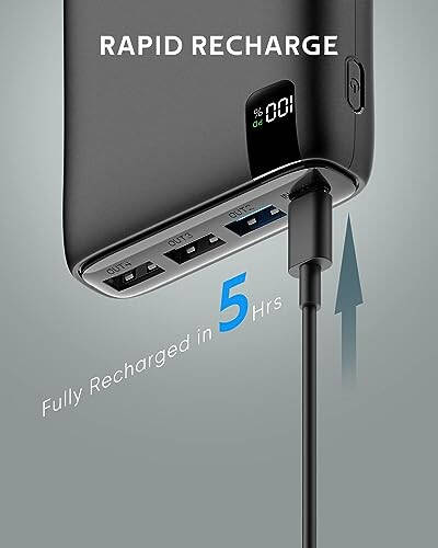 CONXWAN Портативное зарядное устройство 26800mAh Power Bank 22.5W Быстрая зарядка, 4 выхода USB PD Внешний резервный зарядный устройство для мобильного телефона USB C аккумуляторный блок Совместим с iPhone планшетами Galaxy Android - 6