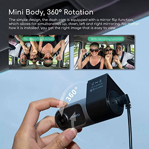 COOAU 1080P FHD Dash Cam, Akıllı Araç Dash Kamerası, Mini Araç Ön Merkez Kamera Kaydedici Kızılötesi Gece Görüşü, Süper Kapasitör, G-Sensörü, WDR, Döngülü Kayıt, Park Gözetimi (M26) - 6