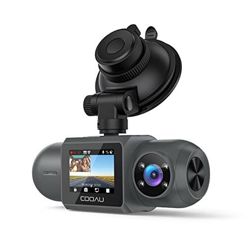 COOAU D30S 4K Dash Cam GPS Wi-Fi ile, Ön ve İç Çift 2.5K 1080P, Uber Araba Kamerası Kızılötesi Gece Görüşü ile, Süper Kapasitör, 4 IR LED, G-Sensör, Park Modu, Döngü Kaydı - 1