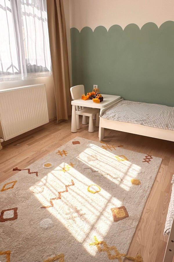 Cool Cotton Ccn 12 Multy Xw Machine Washable Non-Slip Natural Cotton Woven Baby Rug - 3