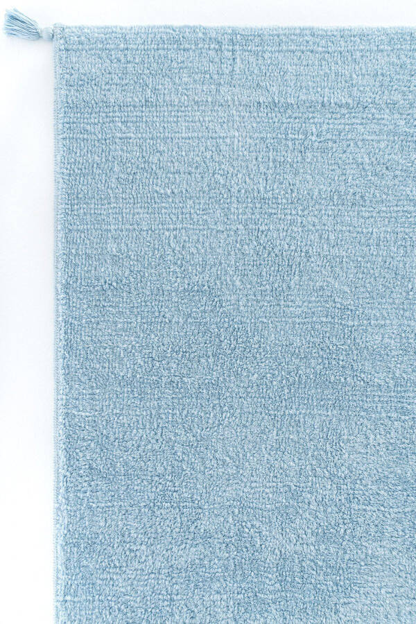 Cool Cotton Ccn Blue Machine Washable Non-Slip Natural Cotton Woven Baby Rug - 17